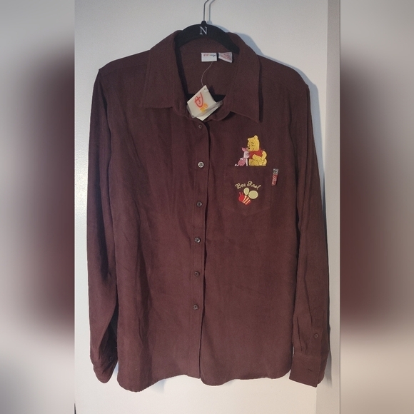 Disney Tops - NWT RARE Vintage Disney Faux Suede Button Down Shirt Unisex Collectible #563